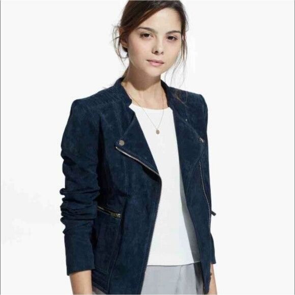 Mango Jackets & Blazers - MANGO Suede Moto Coat